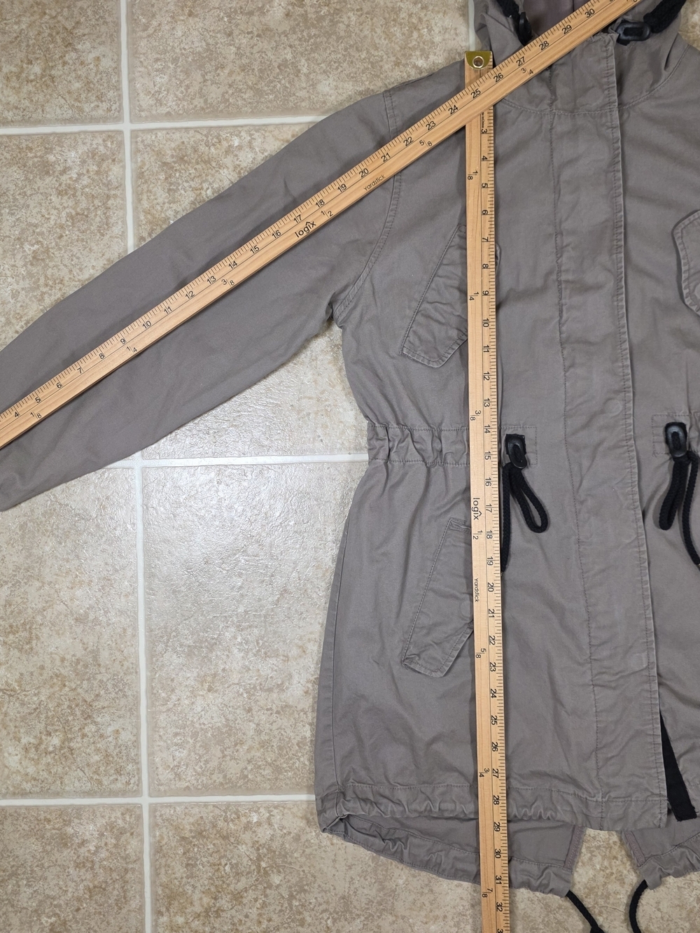 Day to Day Blu Pepper Taupe Utility Anorak Jacket Small - Picture 10 of 14